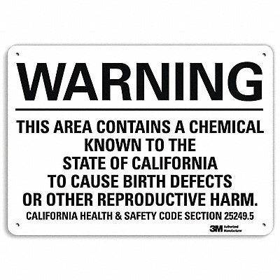 LYLE U61234NA14x10 Warning Sign 10 in x 14 in Aluminum