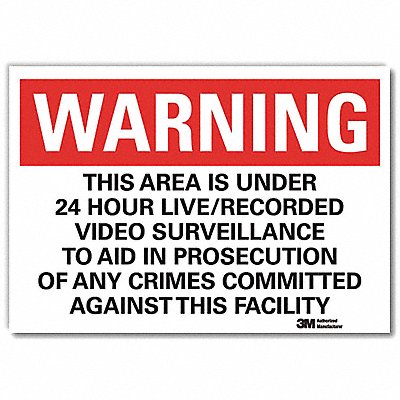 LYLE U61236RD14X10 Security Sign 10x14in Reflectiveive Sheeting
