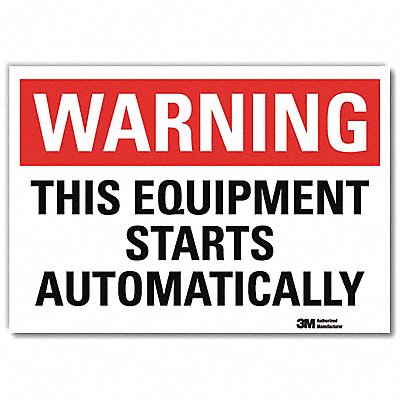 LYLE U61247RD14X10 Warning Sign 10x14in Reflective Sheeting