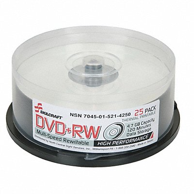 ABILITY ONE 7045020000000 DVD+RW Disc 4.7 GB 120 min 4x PK25