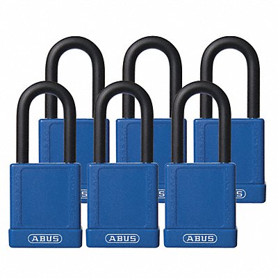ABUS 7440KAX6BLUE Lockout Padlock KA Blue 1-3/4 H PK6