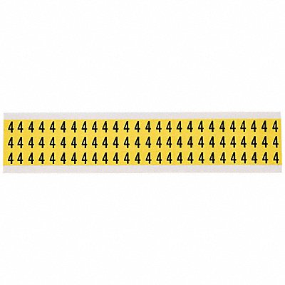 BRADY 34104 Number Label 4 Blk On Yllw 1/2inH