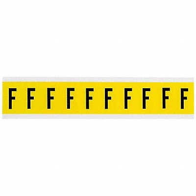 BRADY 3430F Letter Label F Blk On Yllw 1-1/2inH