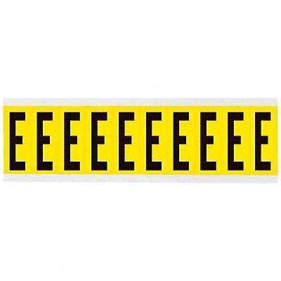 BRADY 3440E Letter Label E Blk On Yllw 2-1/4inH