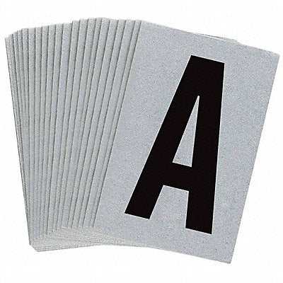 BRADY 5900A Letter Label A Blk On Slvr 1-1/2inH PK25