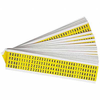 BRADY 3400KIT Number Label 0- 9 Blk/Yllw 3/8 H PK25