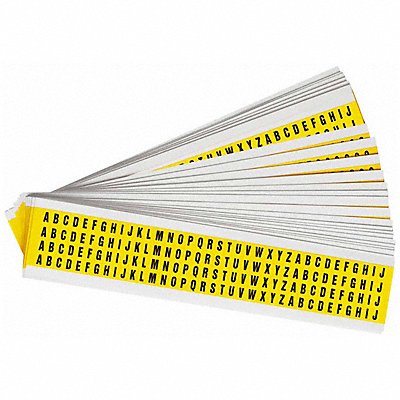BRADY 3400LTRKIT Letter Label A Thru Z Blk/Yllw 3/8 PK25