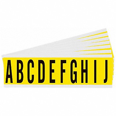 BRADY 3440LTRKIT Letter Label A Thru Z Blk On Yllw 7/8inW