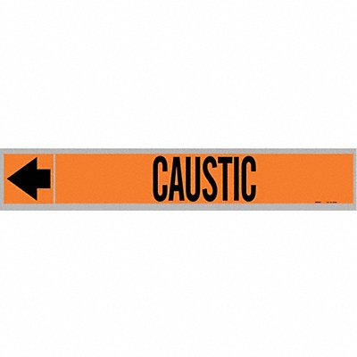 BRADY 108727 Pipe Marker Caustic 2 in H 12 in W