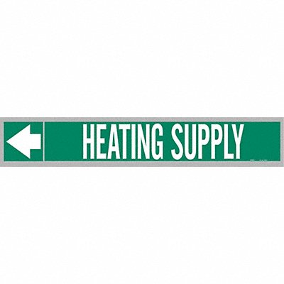 BRADY 109073 Pipe Marker Heatng Spply 2in H 12in W