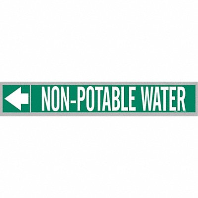 BRADY 109528 Pipe Marker Non-Potable Water 2in H