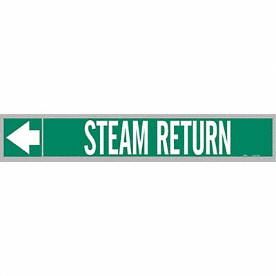 BRADY 109741 Pipe Marker Steam Return 2in H 12in W