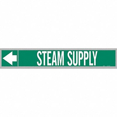 BRADY 109754 Pipe Marker Steam Supply 2in H 12in W