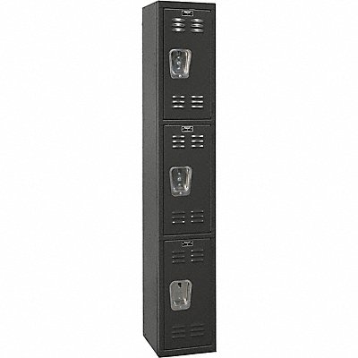 HALLOWELL U12823ME Locker 3x1Locker Black 72 x12 x18 Unassembled