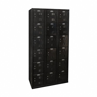 HALLOWELL U32826ME Bx Locker 6x3Locker Black 72 x36 x18 Unassembled