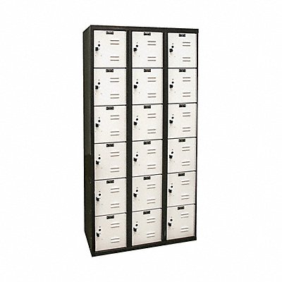 HALLOWELL U32826AMP Locker 6x3Locker LtGrey/Blk 72 x36 x18 Assm
