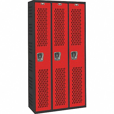 HALLOWELL AWA282111 Locker 1x3Locker Red/Blk 72 x36 x18 Assm