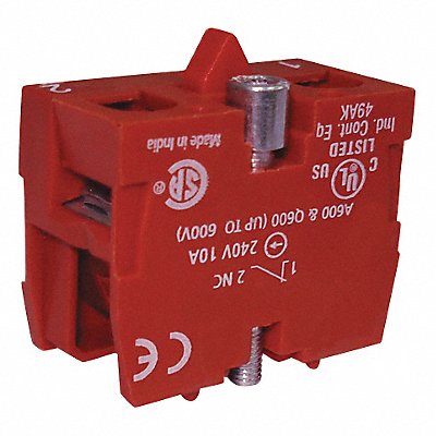 DAYTON 35V483 Contact Block Black/Red 1NC 22 mm