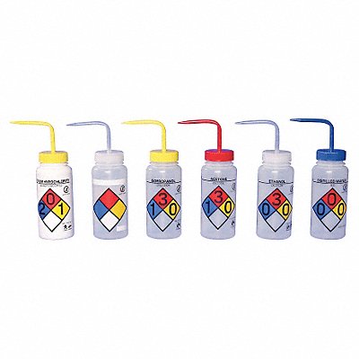 SP SCIENCEWARE F118160050 Wash Bottle Standard 16 oz Assorted PK6