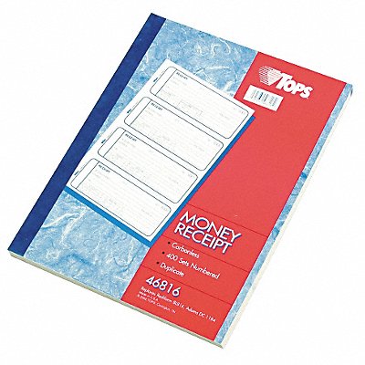TOPS TOP46816 Money/Rent Receipt Books 2-Part Crbnless