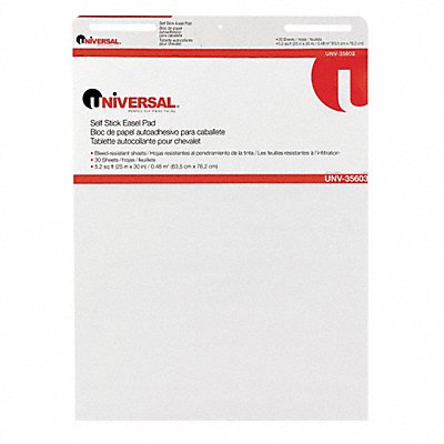 UNIVERSAL ONE UNV35603 Self-Stick Easel Pad 25x30 In White PK2