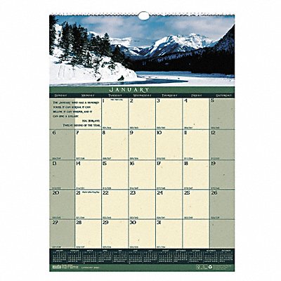 HOUSE OF DOOLITTLE HOD362 Monthly Wall Calendar 12x16-1/2 In.