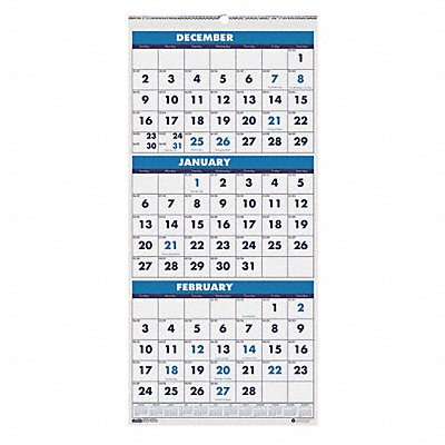 HOUSE OF DOOLITTLE HOD3640 Wall Calendar 12-1/4x27 In.