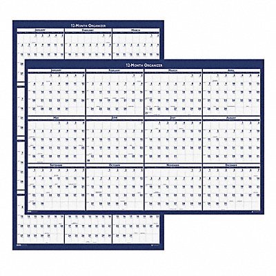 HOUSE OF DOOLITTLE HOD3962 Wall Calendar Reverse/Erase 66x33 In.
