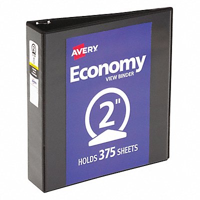 GRAINGER AVE05730 3-Ring Binder 2 Black