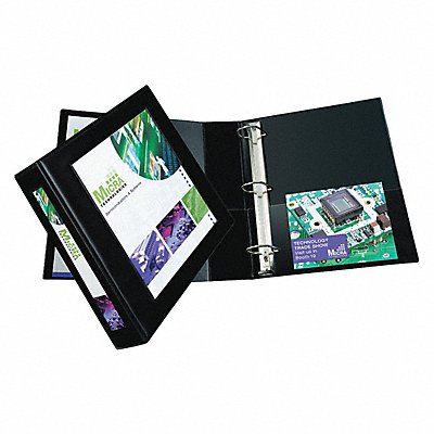 GRAINGER AVE68032 3-Ring Binder 2 Black
