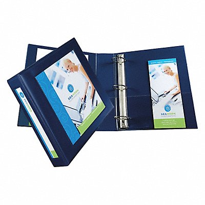 GRAINGER AVE68033 3-Ring Binder 2 Navy Blue