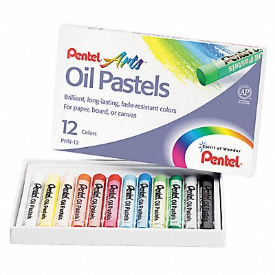 PENTEL PENPHN12 Oil Pastel Set w/Carrying Case PK12