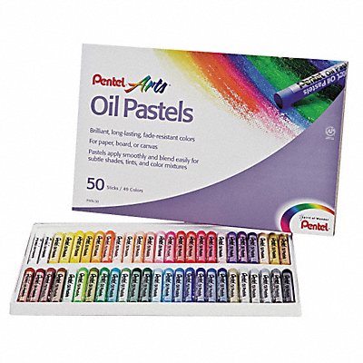 PENTEL PENPHN50 Oil Pastel Set w/Carrying Case PK50