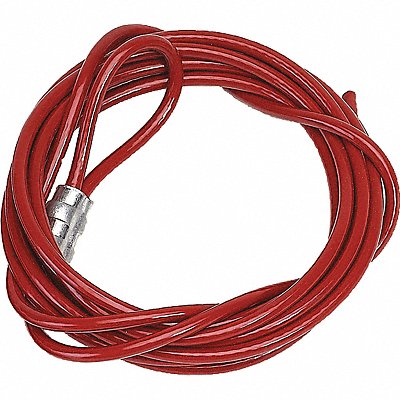 BRADY CABLE10FT Cable Spool 10ftL Red Plastic Coated Steel