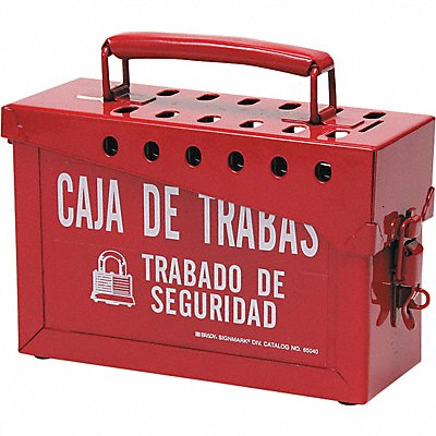 BRADY 65040 Group Lockout Box Heavy Duty Steel Red