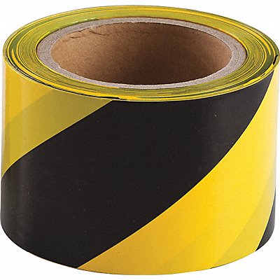 GRAINGER 91214 Barricade Tape Black/Yellw 200 ft L 3 in