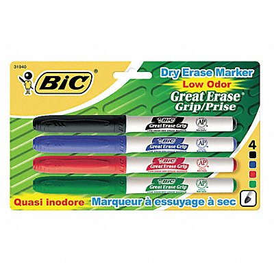 BIC BICGDEP41ASST Dry Erase Marker Set Bullet PK4