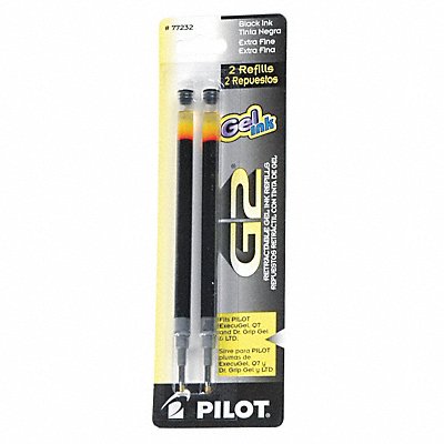 PILOT PIL77232 Pen Ink Refill Rollerball Black PK2