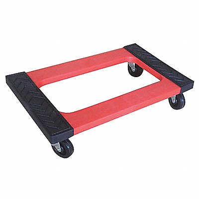 GRAINGER 35YM02 Dolly Raised Ends 30 inL x 18 inW Red