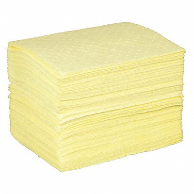 CONDOR 35ZP98 Absorbent Pad Chem/Hazmat Yellow PK100