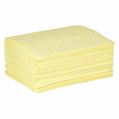 CONDOR 35ZP97 Absorbent Pad Chem/Hazmat Yellow PK50