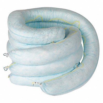 CONDOR 35ZR66 Absorb Boom Oil-Based Liquids 10ft L PK4