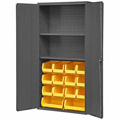 DURHAM MFG 3602BLP142S95 K4908 Bin Cabinet 72 x36 x18 Grey 14YellowBns