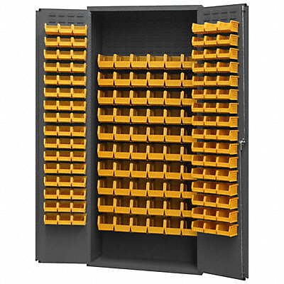 DURHAM MFG 3603156B95 K4894 Bin Cabinet 84 x36 x18 Grey 156YellowBns