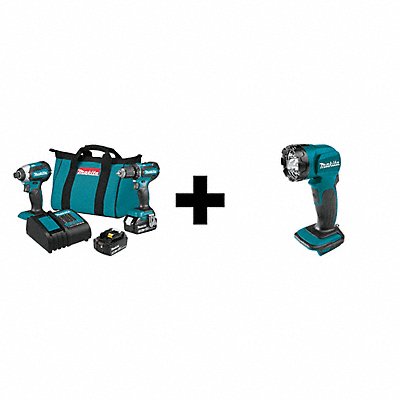 MAKITA XT281SDML815 18V LXT BL Drill 1/2 Impact Wrench Kit