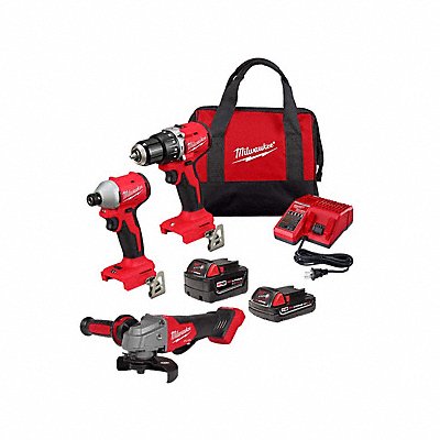 MILWAUKEE 369322CX288020 M18 Compact Combo Kit + M18 FUEL Grinder