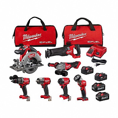MILWAUKEE 36972700000000 M18 FUEL 7PC Kit + M18 XC6.0 Battery 2PK
