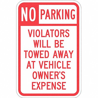 LYLE T11061HI12x18 Tow Zone No Parking Sign 18 x 12