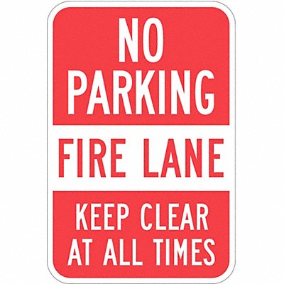 LYLE T11067EG12x18 Fire Lane No Parking Sign 18 x 12
