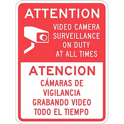 LYLE T11078EG18x24 Rflct Srveillnce Attention/Atencion Sign